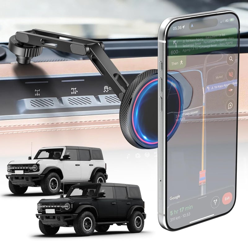 CloudValley Phone Mount for Ford Bronco 2021 2022 2023 2024 2025 2/4 Door, Strong Hold for MagSafe Compatible iPhone 17 16 15 14 13 12 Series, Adjustable 360°/180°, Easy Installation, Aluminum Alloy - Image 1